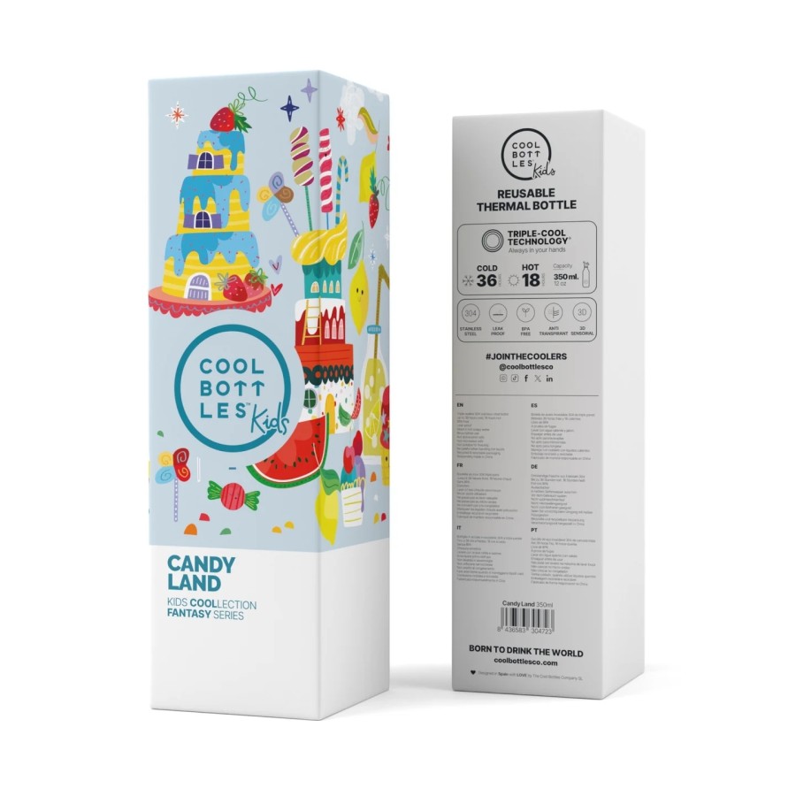 Cool Bottles Ανοξείδωτο Παιδικό Μπουκάλι Θερμός Ζαχαρωτά 350ml