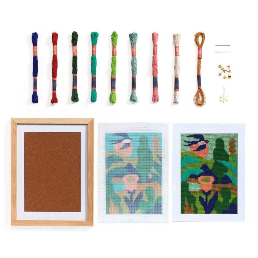 Σετ Δημιουργίας Κέντημα σε Καμβά DIY Djeco Atelier 65 Άνοιξη
