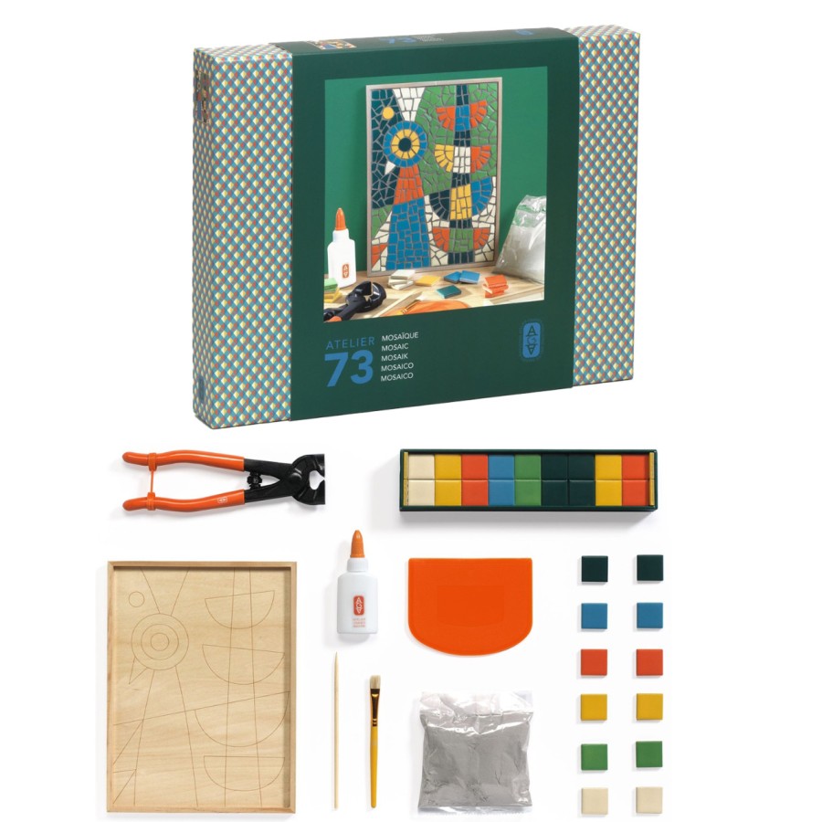 Σετ Δημιουργίας Ψηφιδωτό σε Ξύλινη Βάση DIY Djeco Atelier 73 Παγώνι