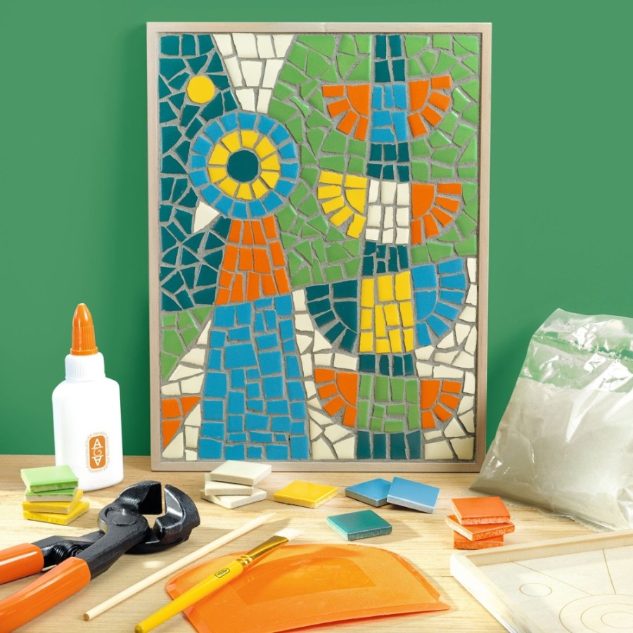 Σετ Δημιουργίας Ψηφιδωτό σε Ξύλινη Βάση DIY Djeco Atelier 73 Παγώνι