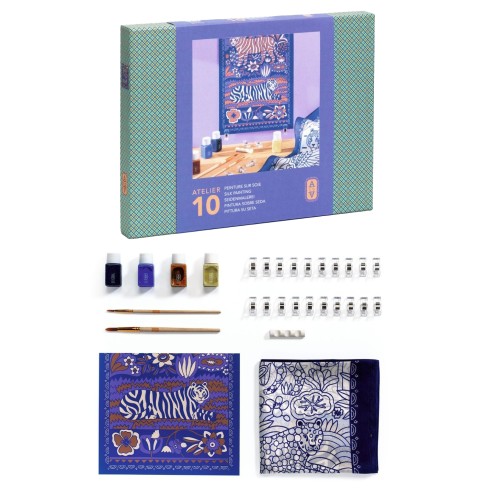 Σετ Ζωγραφικής σε Μετάξι DIY Djeco Atelier 10 Τίγρης