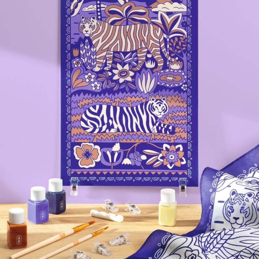 Σετ Ζωγραφικής σε Μετάξι DIY Djeco Atelier 10 Τίγρης