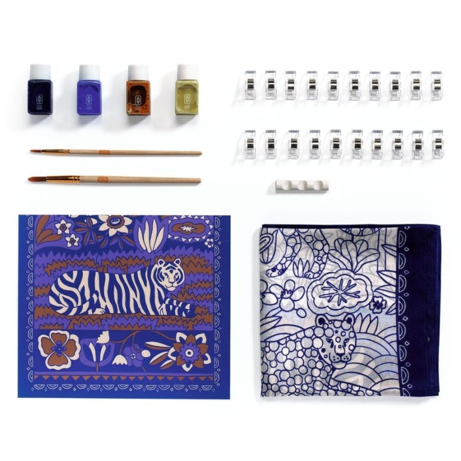 Σετ Ζωγραφικής σε Μετάξι DIY Djeco Atelier 10 Τίγρης