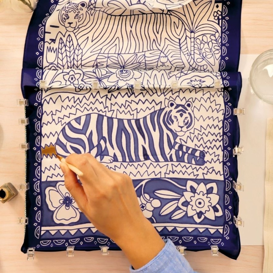 Σετ Ζωγραφικής σε Μετάξι DIY Djeco Atelier 10 Τίγρης