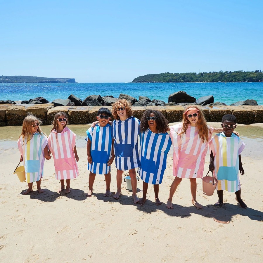Dock & Bay Παιδικό Πόντσο Quickdry με Μικροϊνες για Κολυμβητήριο & Παραλία Malibu Pink Microfiber 6-10 ετών 75x55εκ.