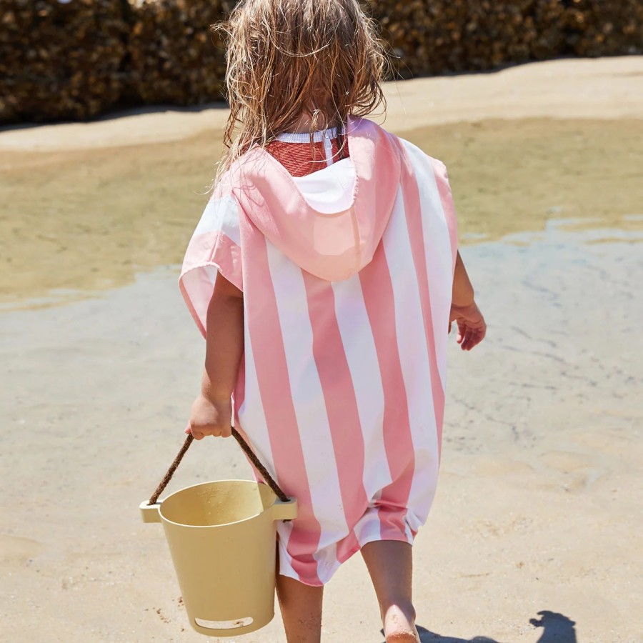 Dock & Bay Παιδικό Πόντσο Quickdry με Μικροϊνες για Κολυμβητήριο & Παραλία Malibu Pink Microfiber 6-10 ετών 75x55εκ.