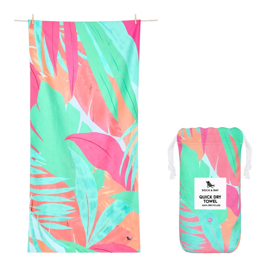 Dock & Bay Πετσέτα Θαλάσσης Quickdry με Μικροΐνες Hot Tropics XL 200x90εκ.