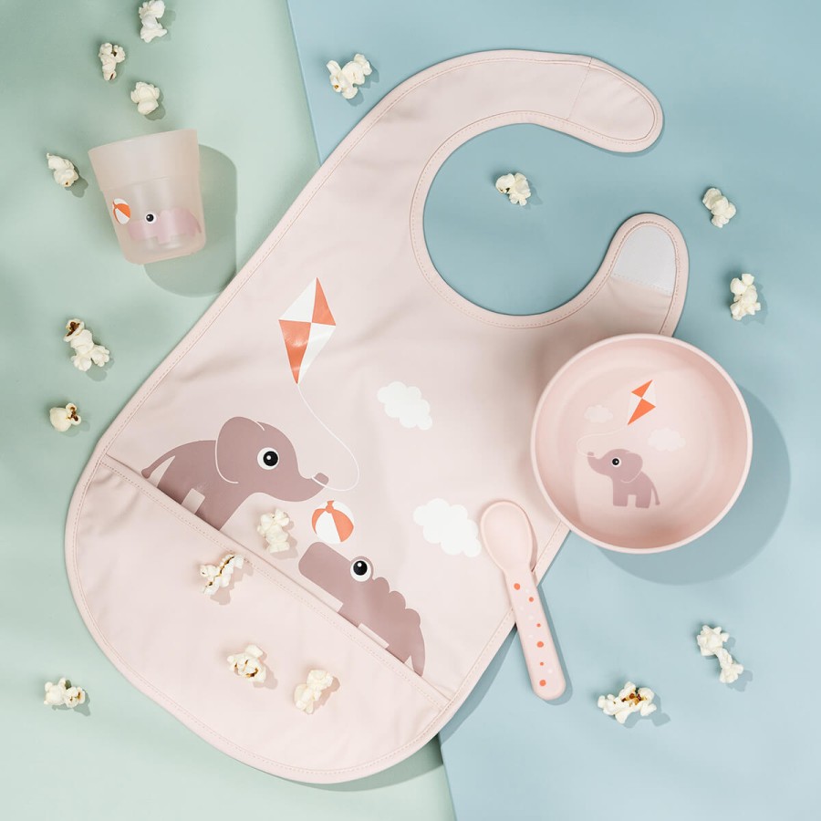 Done By Deer Αδιάβροχη Σαλιάρα με Velcro Playground Powder