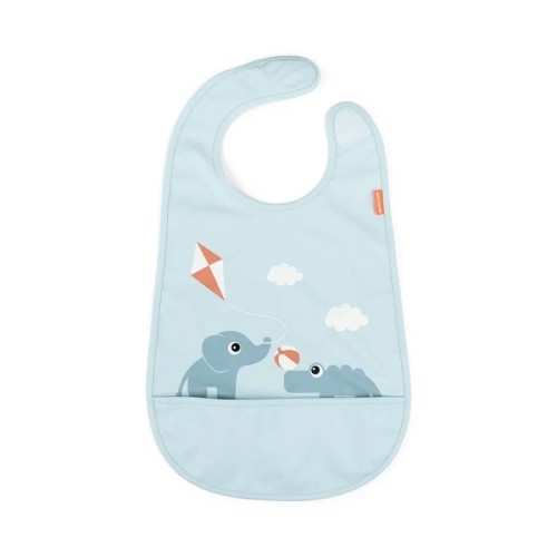 Done By Deer Αδιάβροχη Σαλιάρα με Velcro Playground Blue