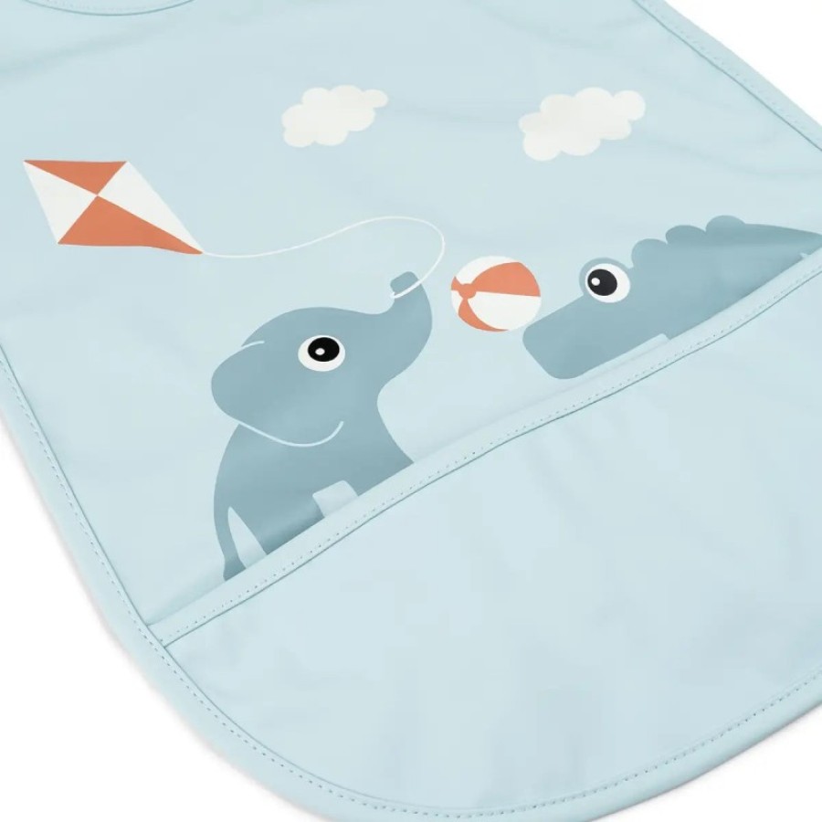 Done By Deer Αδιάβροχη Σαλιάρα με Velcro Playground Blue