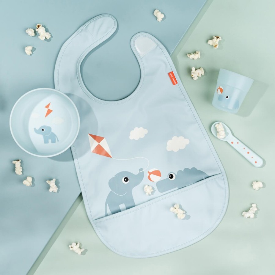 Done By Deer Αδιάβροχη Σαλιάρα με Velcro Playground Blue