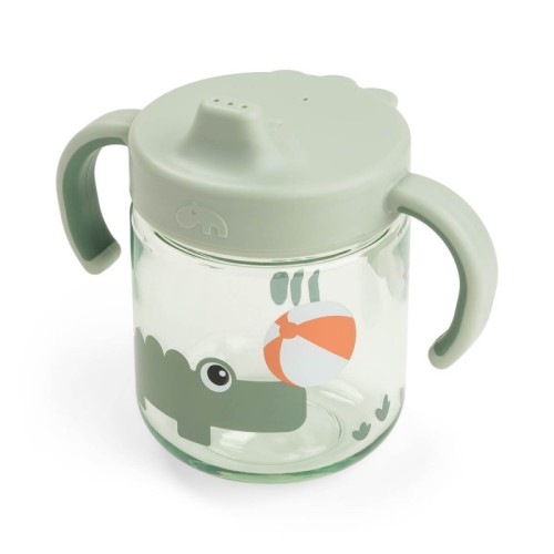 Παιδικό Εκπαιδευτικό Ποτήρι Με Ρύγχος Tiny Farm Green 260ml Done by Deer