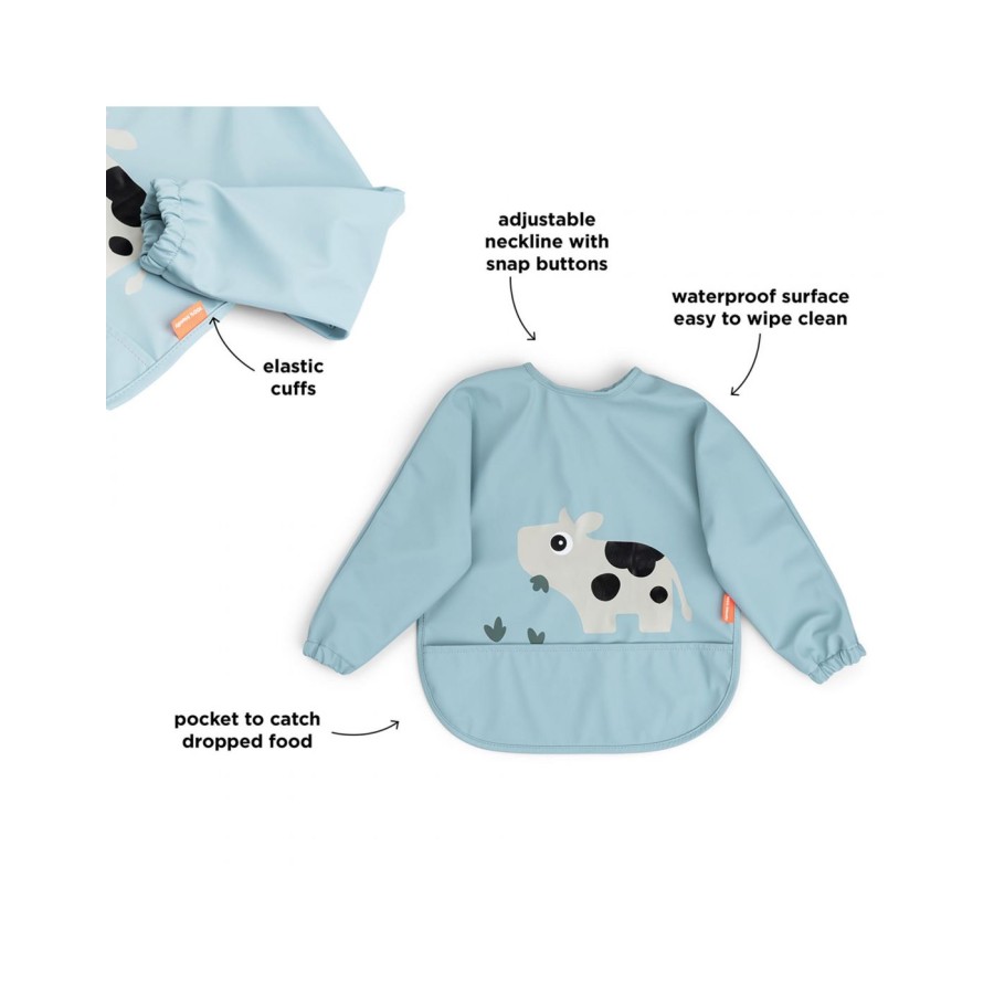 Done By Deer Παιδική Σαλιάρα Μακρύ Μανίκι Tiny Farm Blue