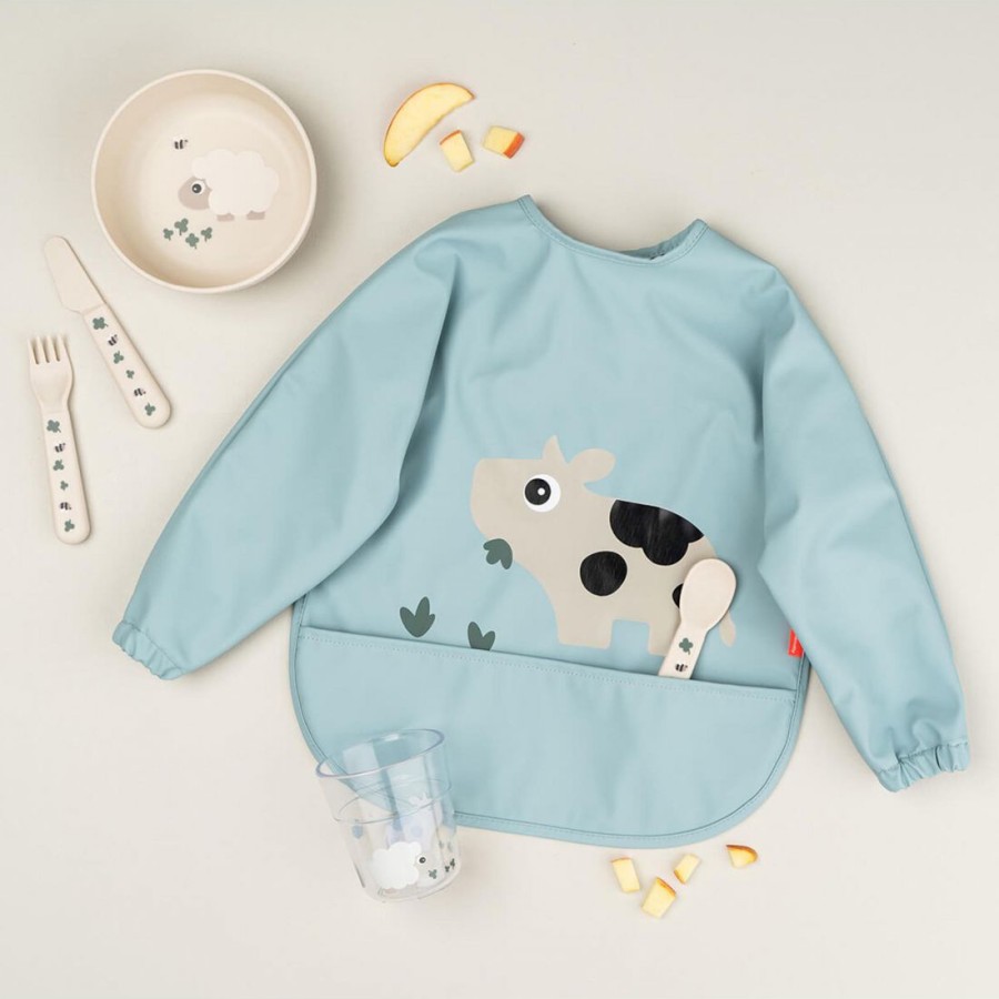 Done By Deer Παιδική Σαλιάρα Μακρύ Μανίκι Tiny Farm Blue