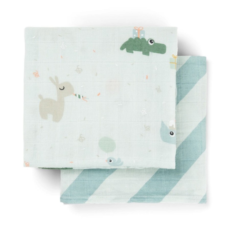 Πάνα Αγκαλιάς 65x65εκ. Celebration Blue Σετ 2τμχ. Done By Deer