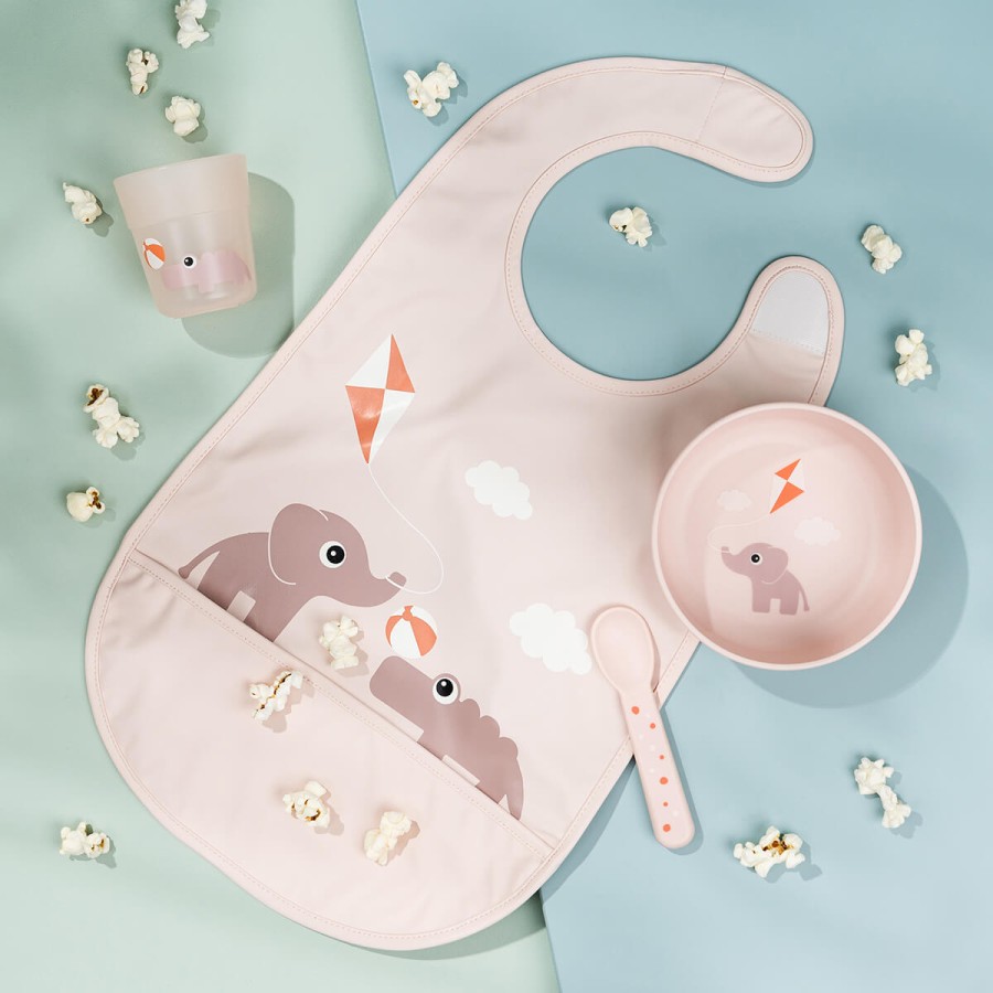 Done By Deer Βρεφικό Σετ Φαγητού First Meal Playground Ροζ 3τμχ. 0m+