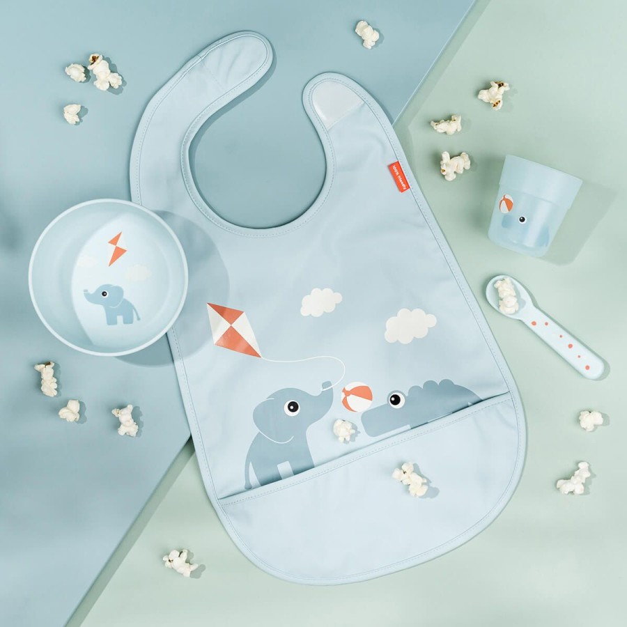 Done By Deer Βρεφικό Σετ Φαγητού First Meal Playground Μπλε 3τμχ. 0m+