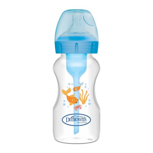 	Dr. Brown's Natural Flow Options+ Anti-Colic Wide Neck 0m+ Μπιμπερό Πλαστικό Ψαράκια 270ml