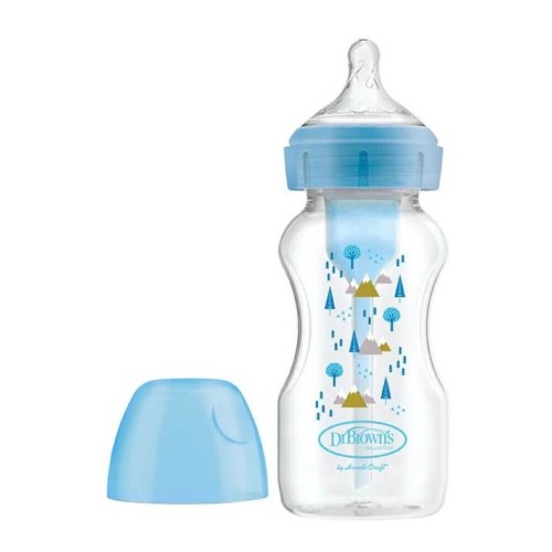 Dr. Brown's Natural Flow Options+ Anti-Colic Wide Neck 0m+ Μπιμπερό Πλαστικό Δάσος 270ml