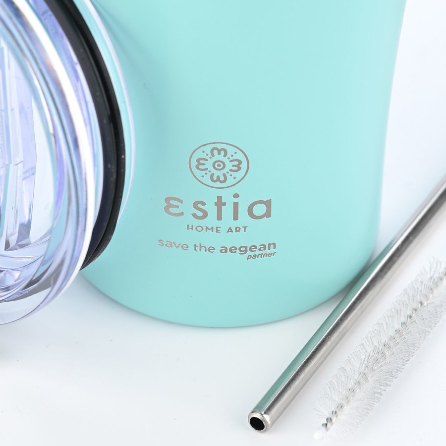 Estia Κούπα Θερμός Coffee Mug Save The Aegean 500ml Bermuda Green