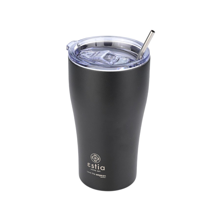 Estia Κούπα Θερμός Coffee Mug Save The Aegean 500ml Midnight Black