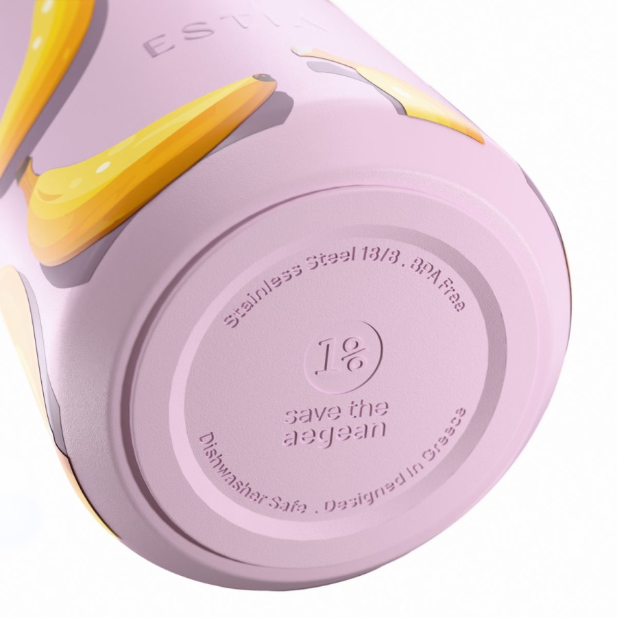 Estia Flow Μπουκάλι Θερμός Save The Aegean 500ml Banana Mood