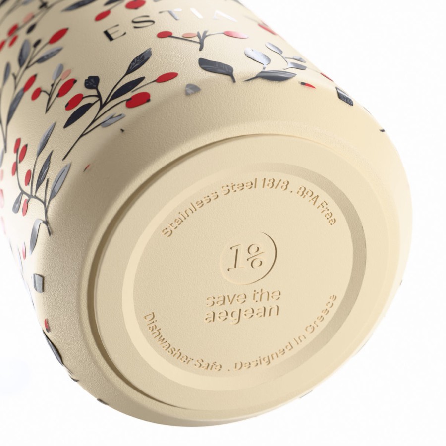 Estia Flow Μπουκάλι Θερμός Save The Aegean 500ml Bloom Beige