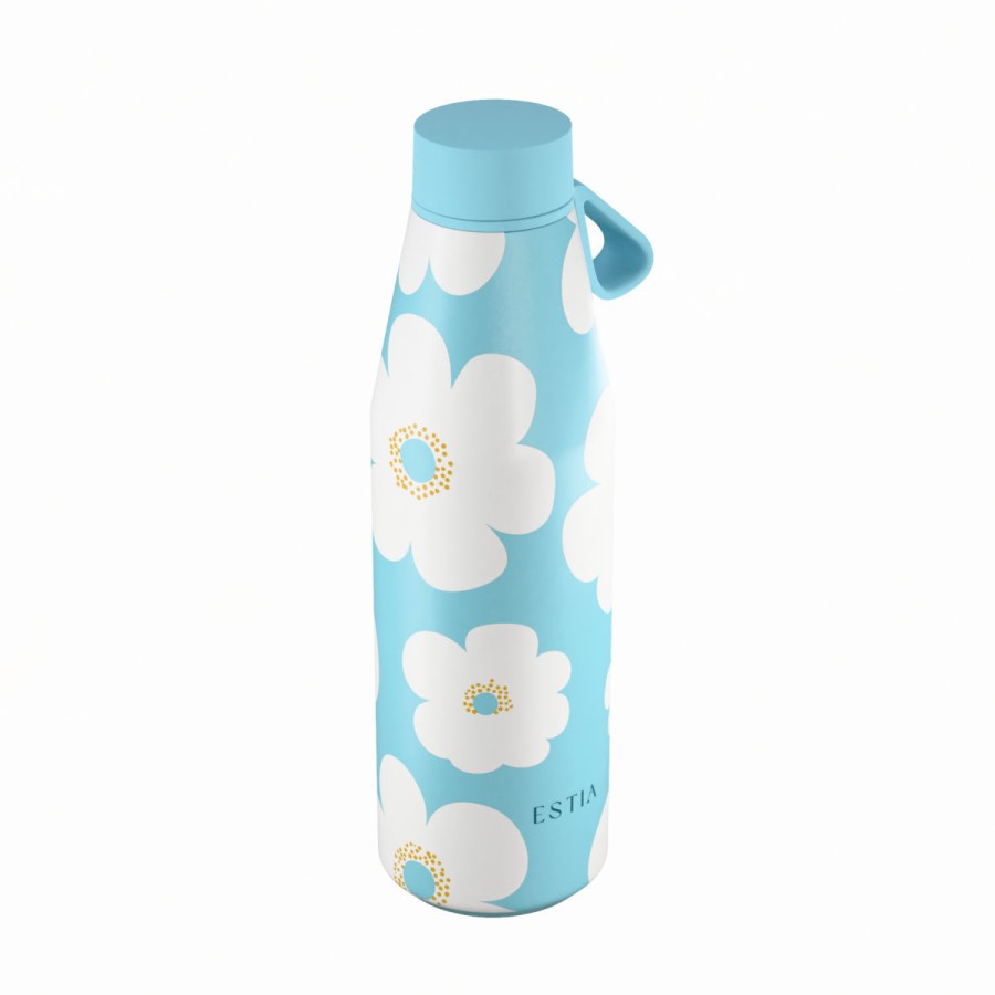 Estia Flow Μπουκάλι Θερμός Save The Aegean 500ml Blue Daisy