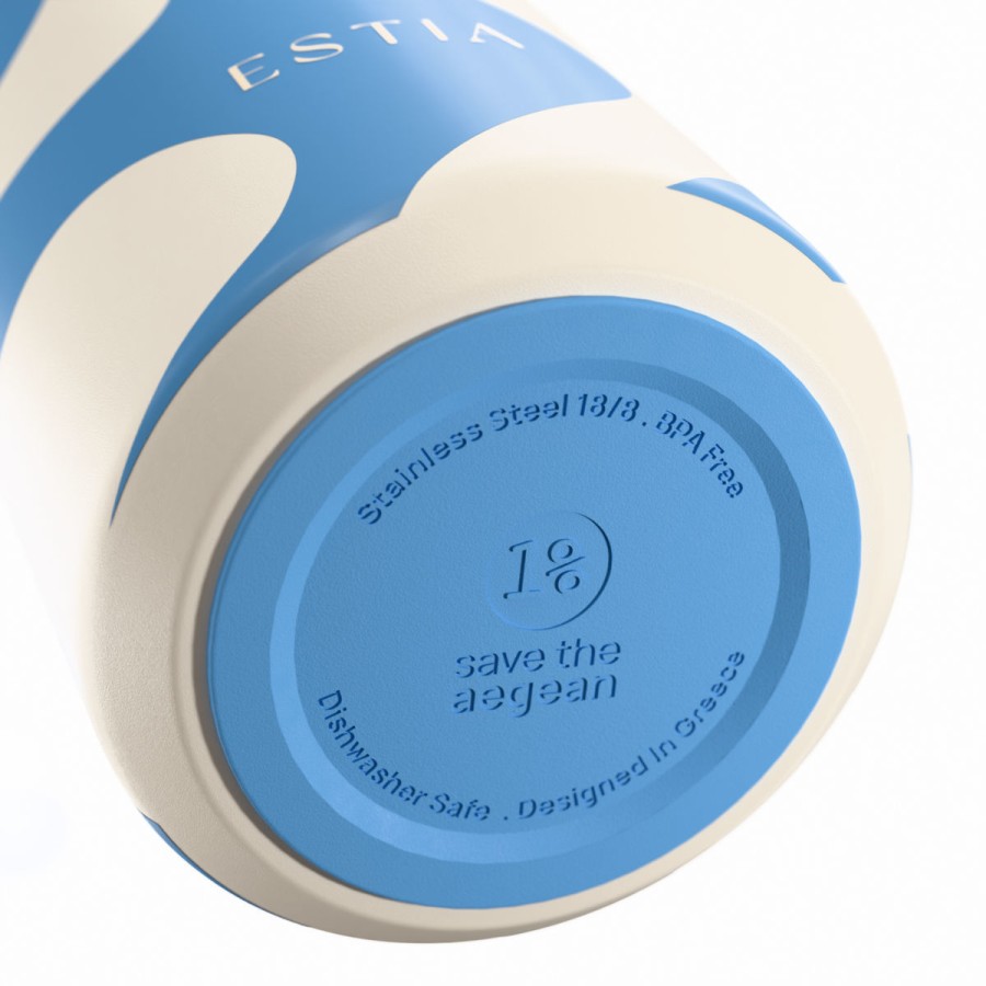 Estia Flow Μπουκάλι Θερμός Save The Aegean 500ml Ocean Waves
