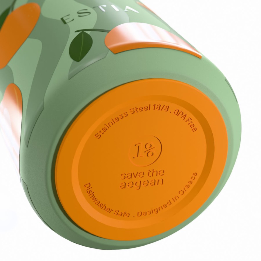 Estia Flow Μπουκάλι Θερμός Save The Aegean 500ml Peach Garden