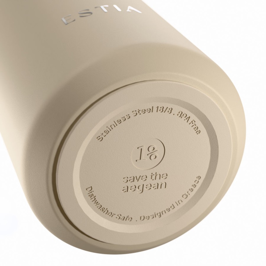 Estia Flow Μπουκάλι Θερμός Save The Aegean 800ml Dune