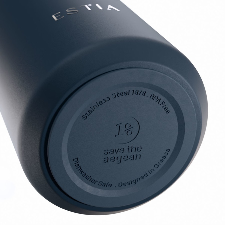 Estia Flow Μπουκάλι Θερμός Save The Aegean 800ml Indigo