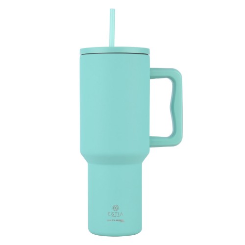 Estia Ποτήρι Straw Tumbler XL Save The Aegean 1200ml Vermuda Green