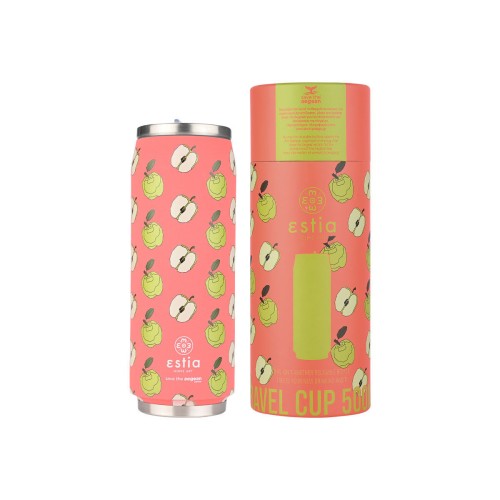 Estia Travel Cup Ποτήρι Θερμός με Καλαμάκι Save The Aegean 500ml Apple Odyssey