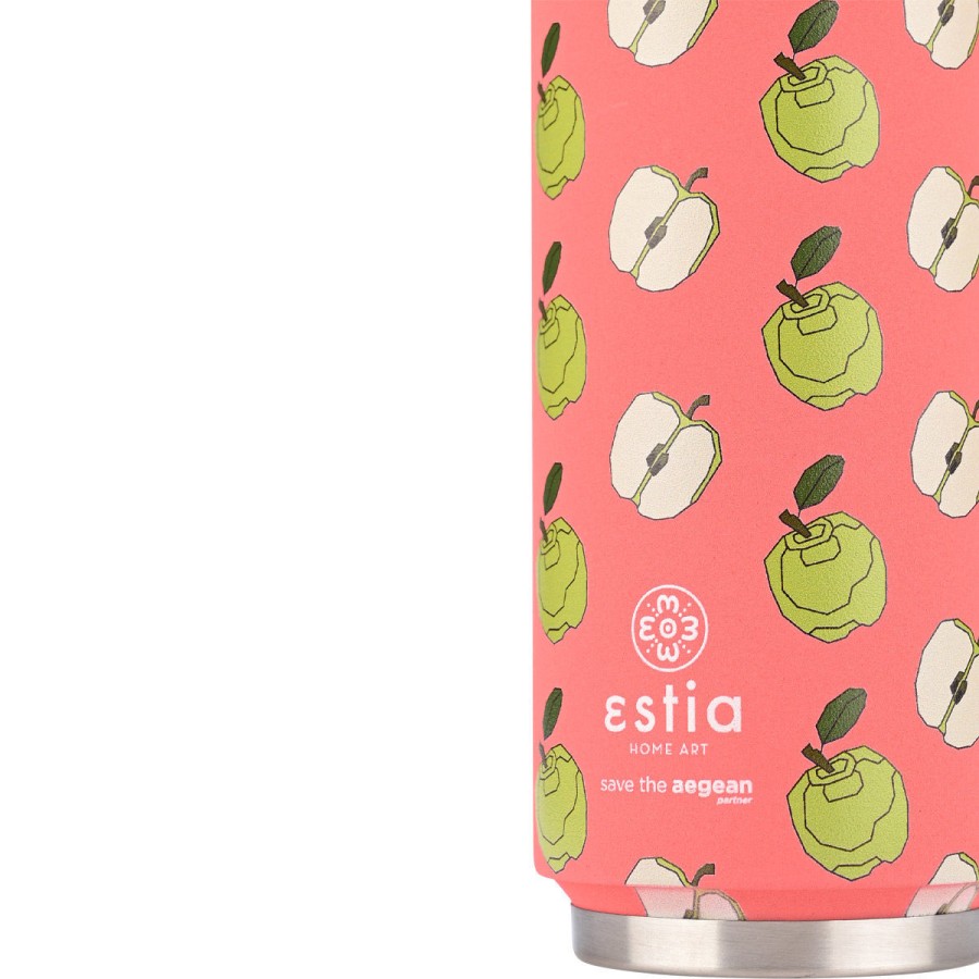 Estia Travel Cup Ποτήρι Θερμός με Καλαμάκι Save The Aegean 500ml Apple Odyssey