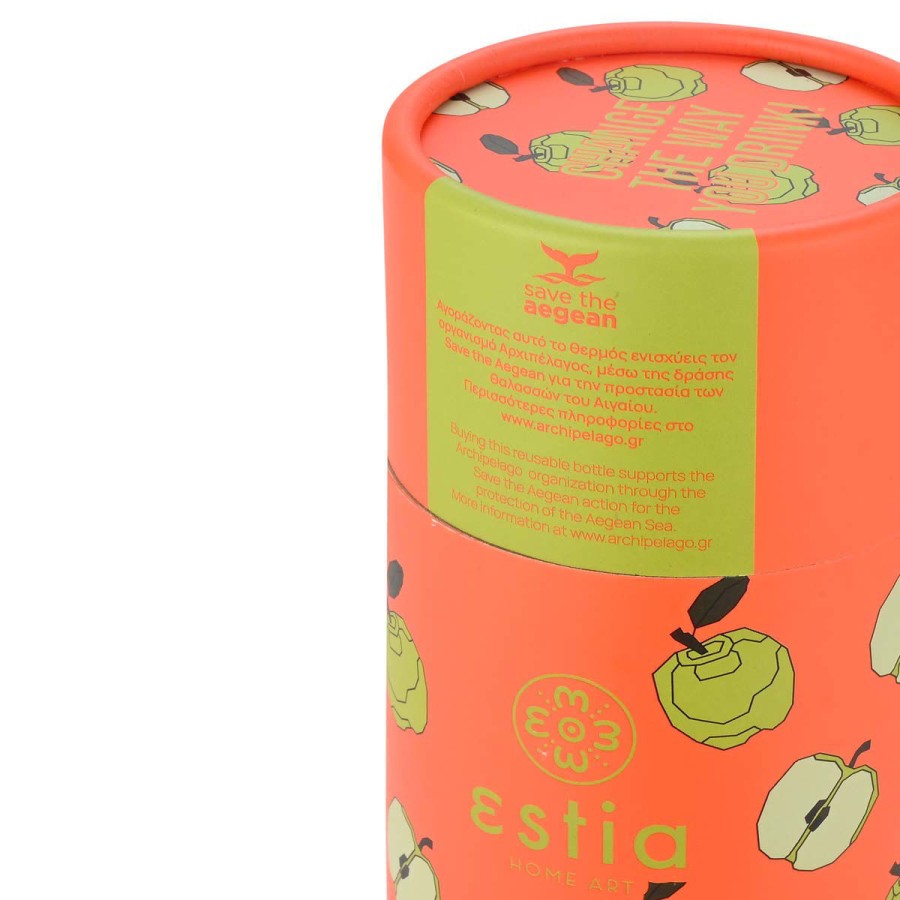 Estia Travel Cup Ποτήρι Θερμός με Καλαμάκι Save The Aegean 500ml Apple Odyssey