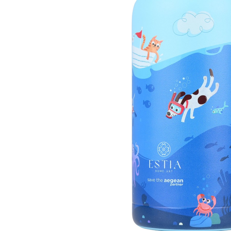 Estia Παιδικό Μπουκάλι Θερμός Wonder Bottle Save the Aegean 350ml Ocean Play