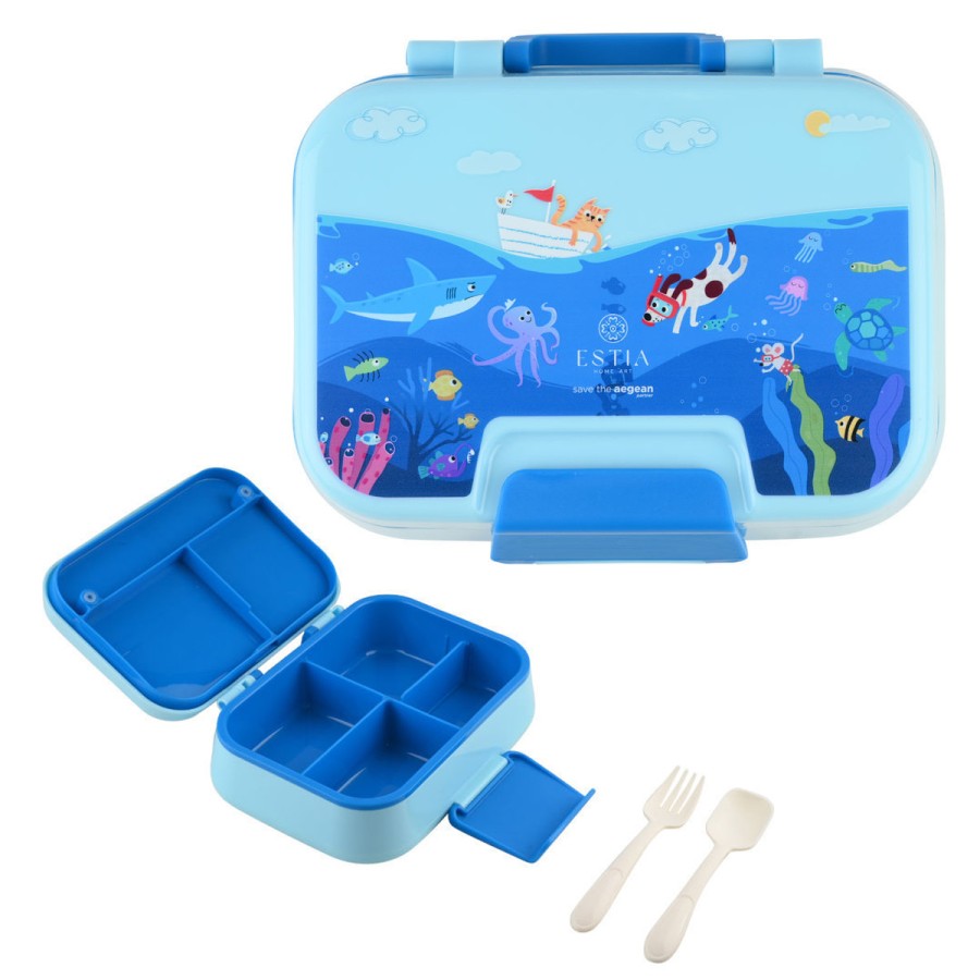Estia Παιδικο Φαγητοδοχειο Save The Aegean 1030ml 2 Επιπέδων Ocean Play