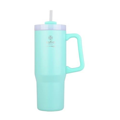 Estia Ποτήρι Straw Tumbler XL Save The Aegean 900ml Bermuda Green