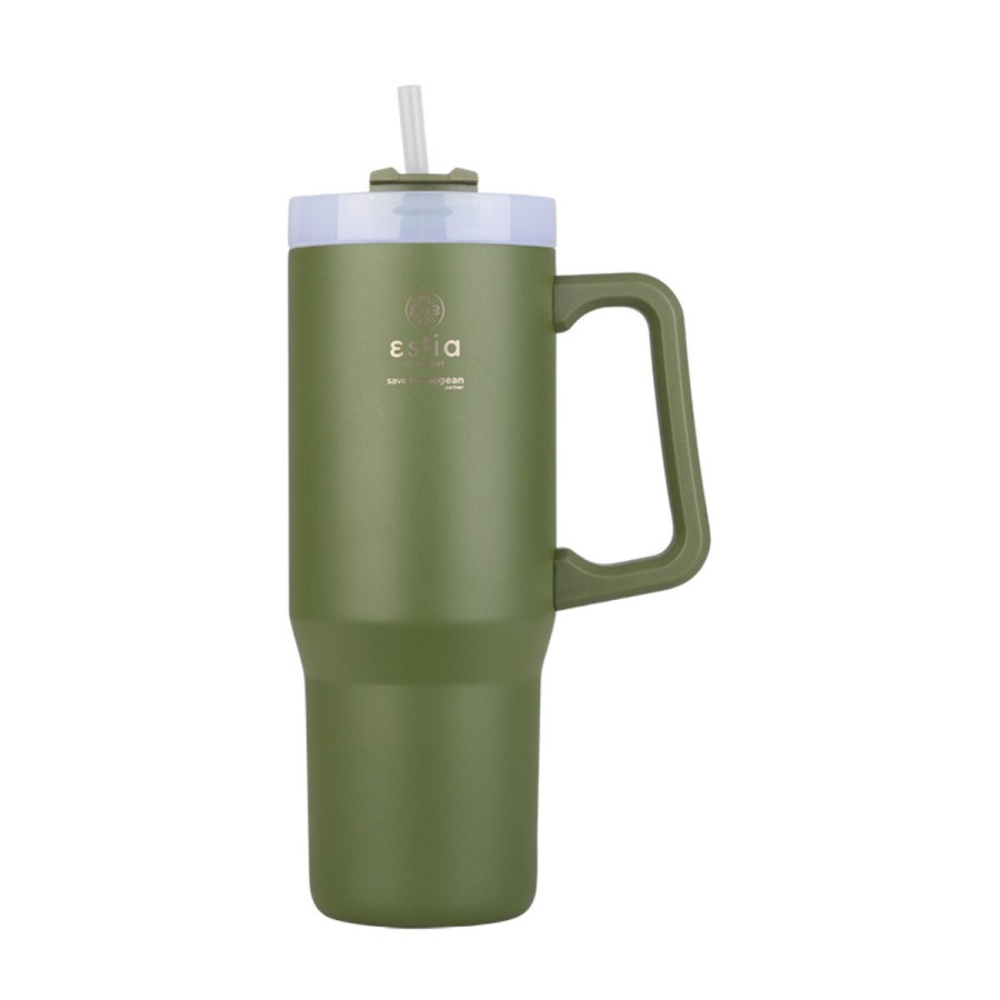 Estia Ποτήρι Straw Tumbler XL Save The Aegean 900ml Forest Spirit