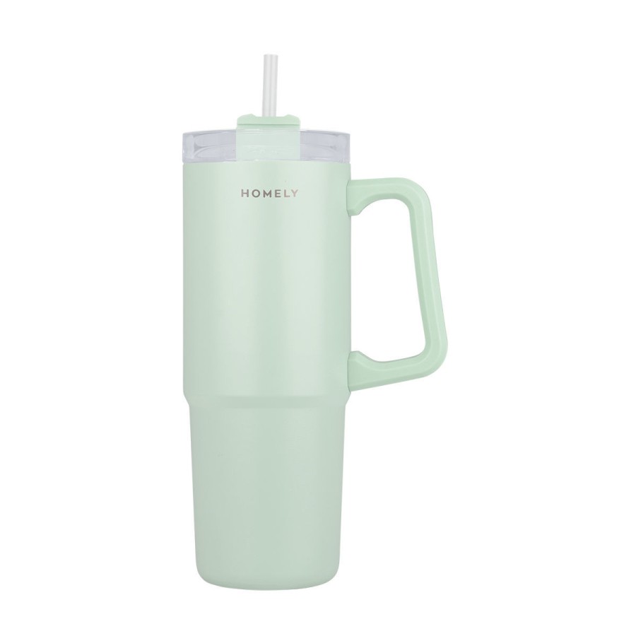 Estia Ποτήρι Θερμός Straw Tumbler Homely 900ml Seafoam