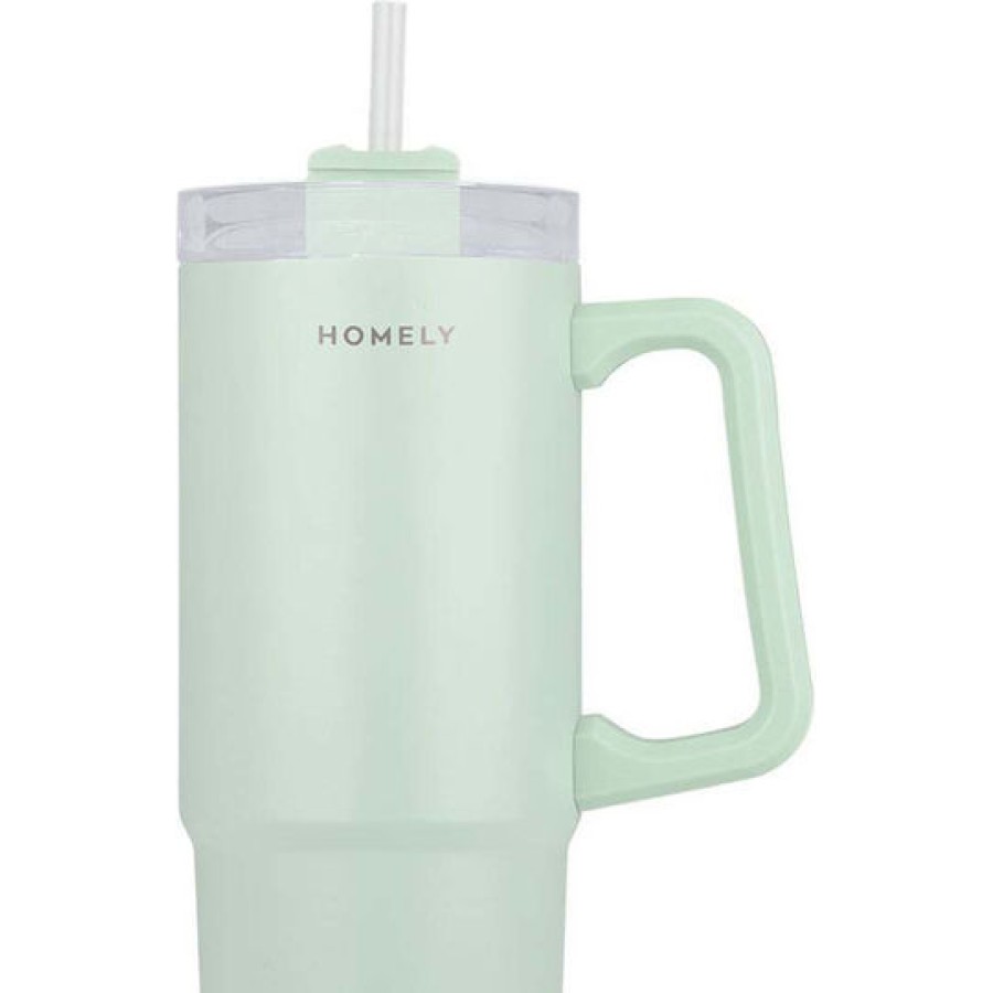 Estia Ποτήρι Θερμός Straw Tumbler Homely 900ml Seafoam