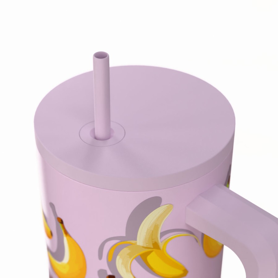 Estia Ποτήρι Straw Tumbler XL Save The Aegean 900ml Banana Mood