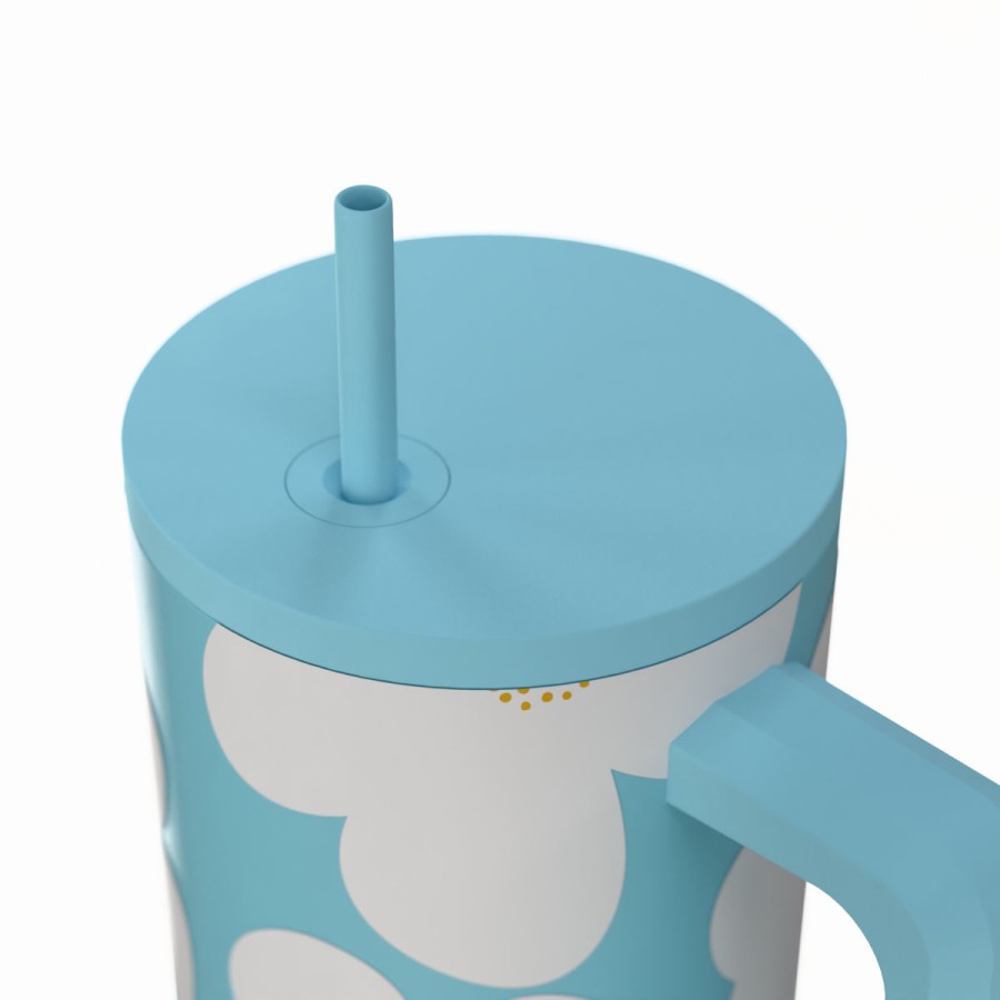 Estia Ποτήρι Straw Tumbler XL Save The Aegean 900ml Blue Daisy