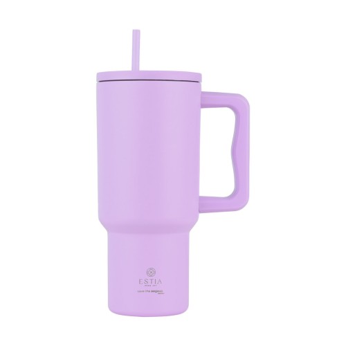 Estia Ποτήρι Straw Tumbler XL Save The Aegean 900ml Lavender