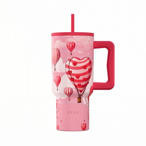 Estia Ποτήρι Straw Tumbler XL Save The Aegean 900ml Love Ascend