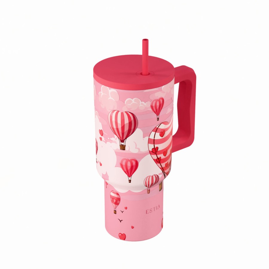 Estia Ποτήρι Straw Tumbler XL Save The Aegean 900ml Love Ascend