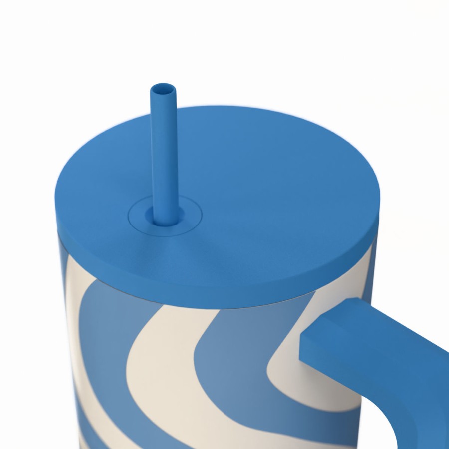 Estia Ποτήρι Straw Tumbler XL Save The Aegean 900ml Ocean Waves