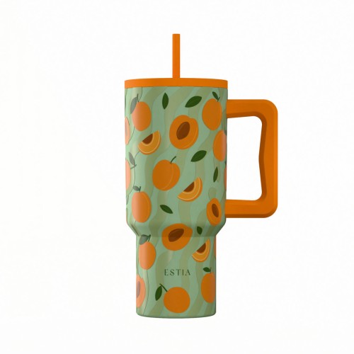 Estia Ποτήρι Straw Tumbler XL Save The Aegean 900ml Peach Garden