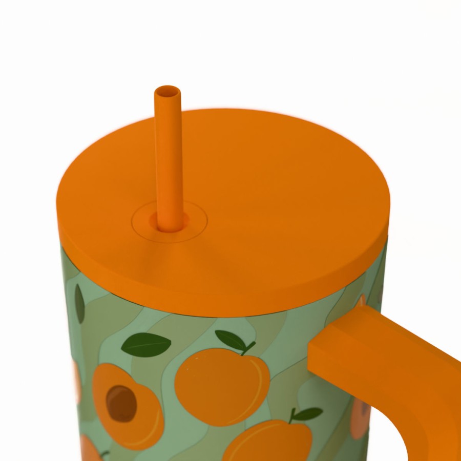 Estia Ποτήρι Straw Tumbler XL Save The Aegean 900ml Peach Garden